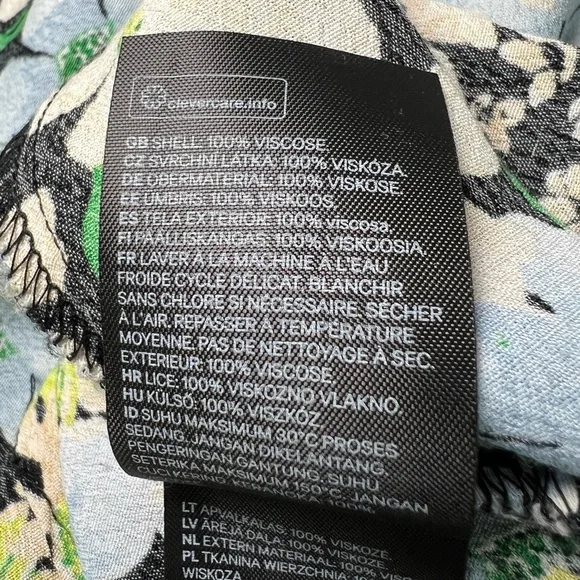 💐NWT H&M Floral puff sleeve tie front detail blouse/top - Picture 6 of 9